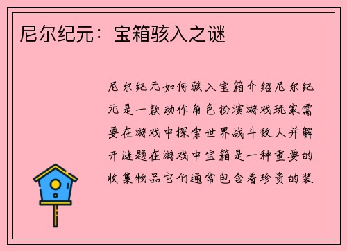 尼尔纪元：宝箱骇入之谜