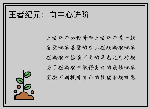 王者纪元：向中心进阶